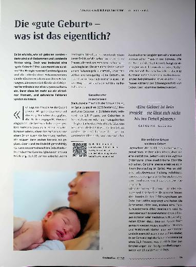 Vorschauseite 1: Die «gute Geburt» - was ist das eigentlich?