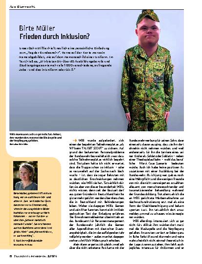 Vorschauseite 1: Frieden durch Inklusion?
