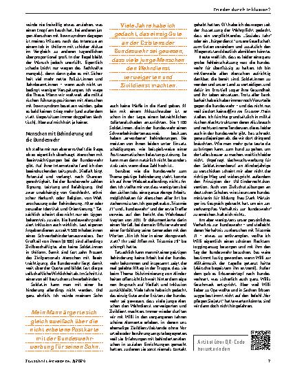 Vorschauseite 2: Frieden durch Inklusion?