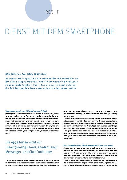Vorschauseite 1: Dienst mit dem Smartphone