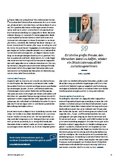 Vorschauseite 2: Logopädinnen und Logopäden – Einsatz mit Feingefühl