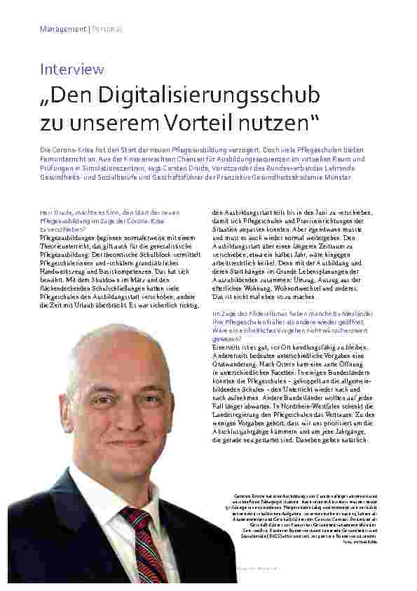 Vorschauseite 1: Den Digitalisierungsschub zu unserem Vorteil nutzen.