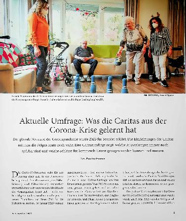 Vorschauseite 1: Aktuelle Umfrage: Was die Caritas aus der Corona-Krise gelernt hat