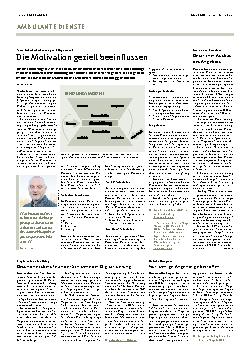 Vorschauseite 1: Serie: Mitarbeiterbindung im Pflegedienst. Die Motivation gezielt beeinflussen.