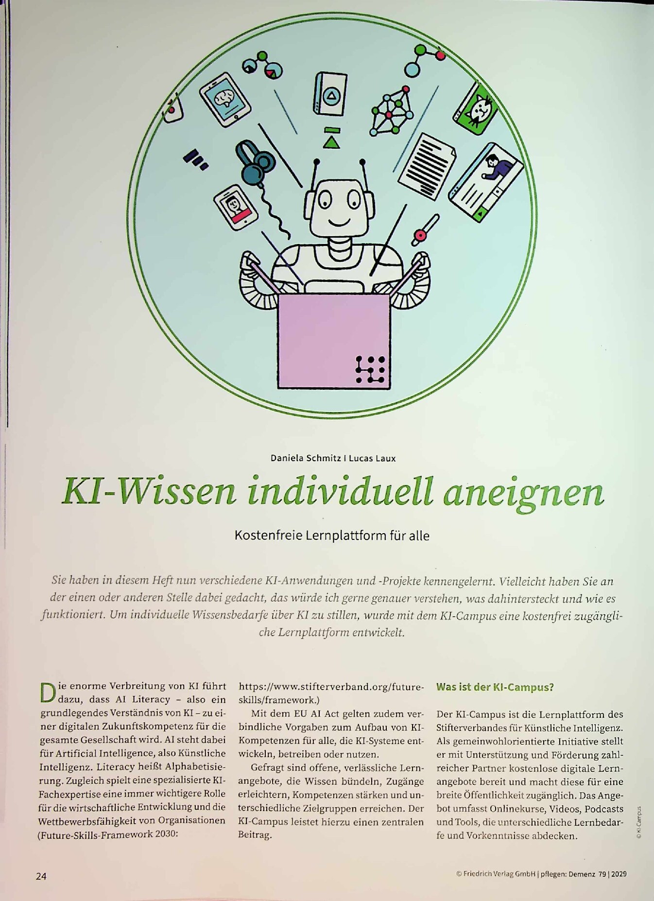 Vorschauseite 1: KI-Wissen individuell aneignen. Kostenfreie Lernplattform für alle