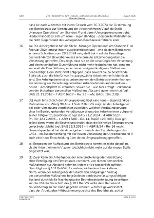Vorschauseite 5: III. Personalvertretungsund Betriebsverfassungsrecht Zustimmungsersetzungsverfahren – Erledigung der Hauptsache