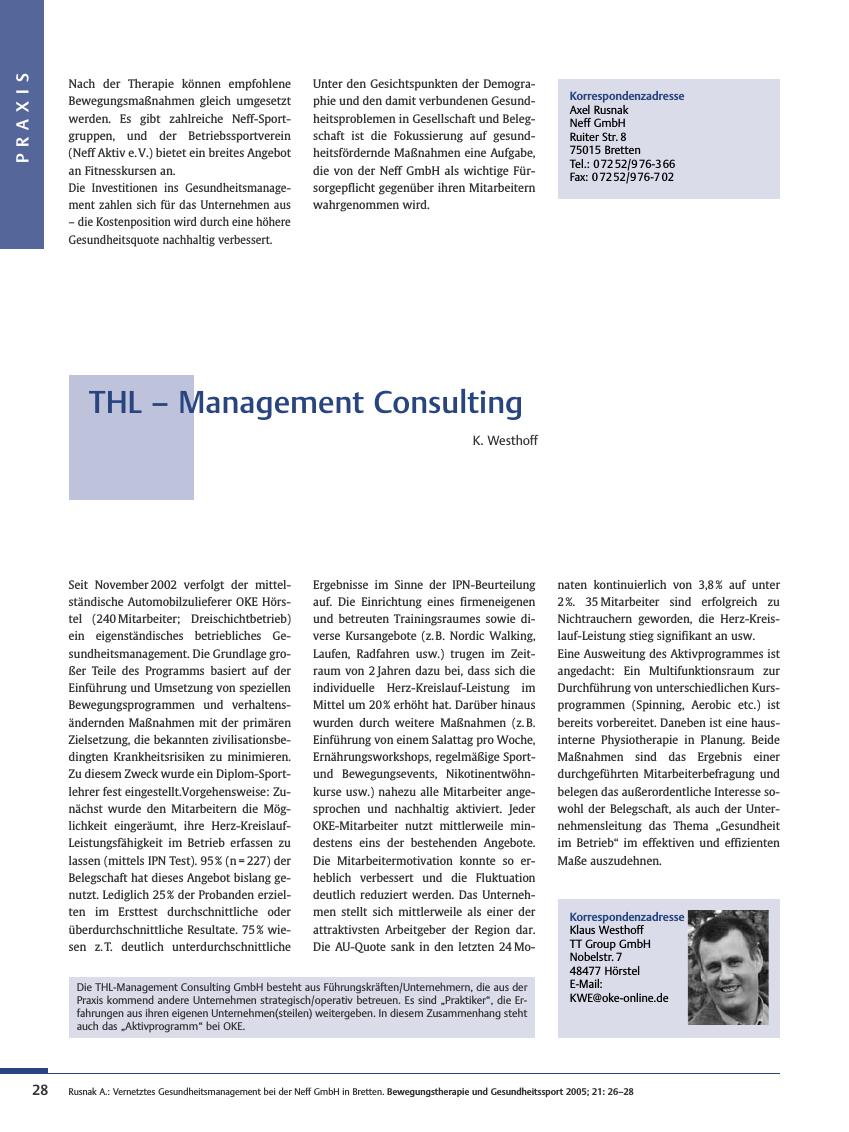 Vorschauseite 1: THL - Management Consulting