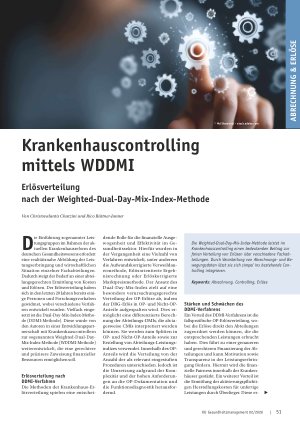 Vorschauseite 1: Krankenhauscontrolling mittels WDDMI Erlösverteilung nach der Weighted-Dual-Day-Mix-Index-Methode