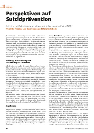 Vorschauseite 1: Perspektiven auf Suizidprävention