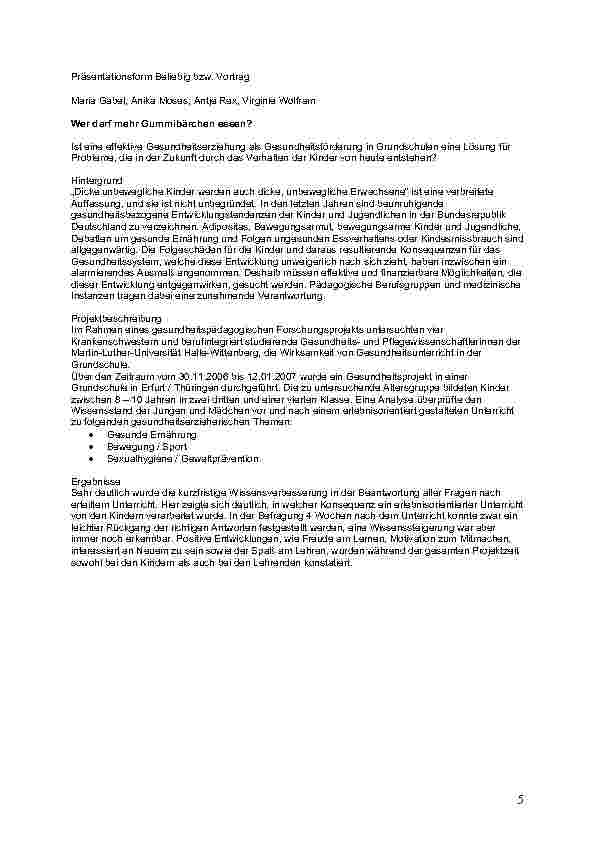 Vorschauseite 5: AlterLEBEN©“ ein Projekt zur Qualitätssicherung und -steigerung der praktischen Ausbildung in der Altenpflege