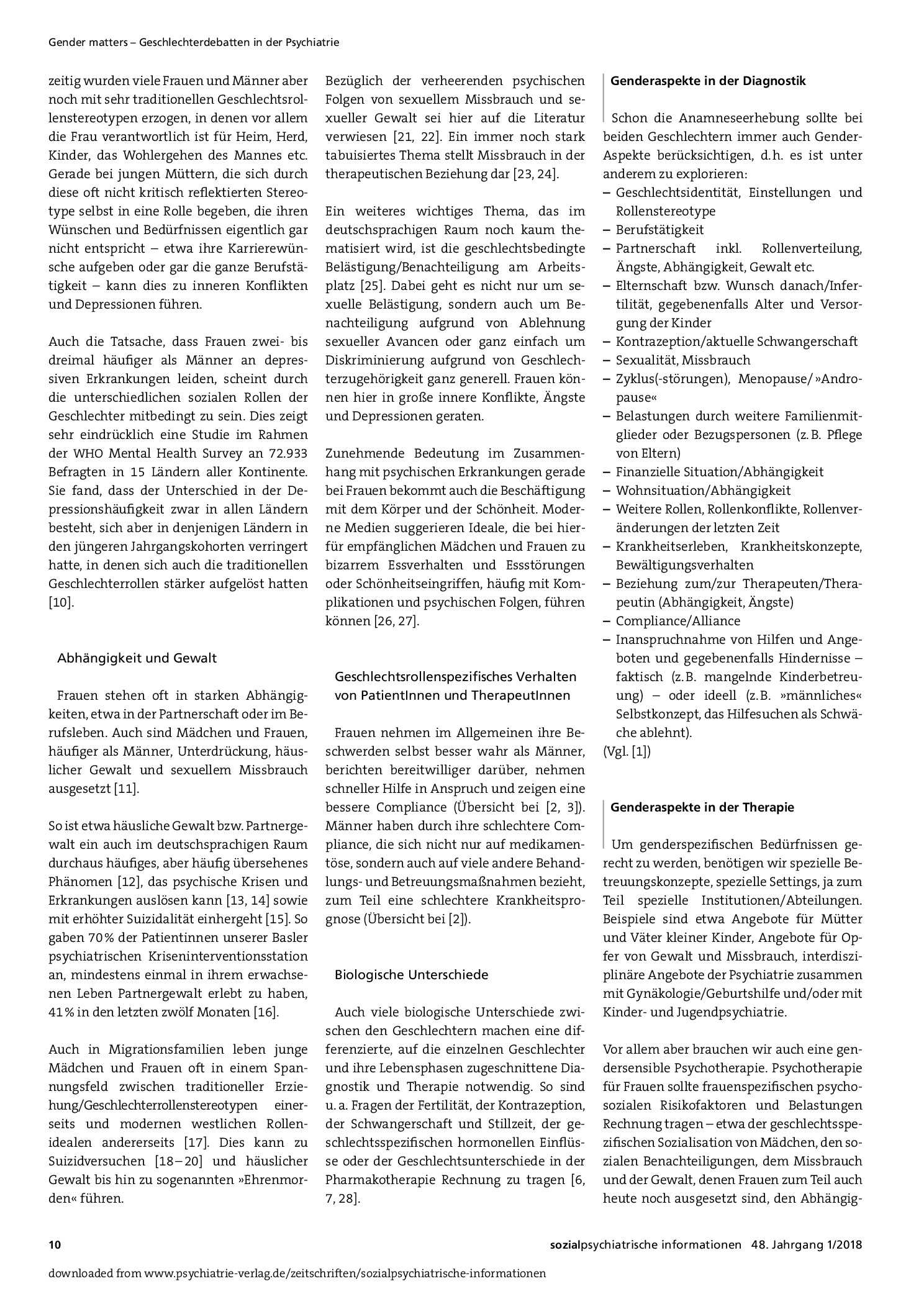 Vorschauseite 2: Ist Geschlecht relevant für die Sozialpsychiatrie?