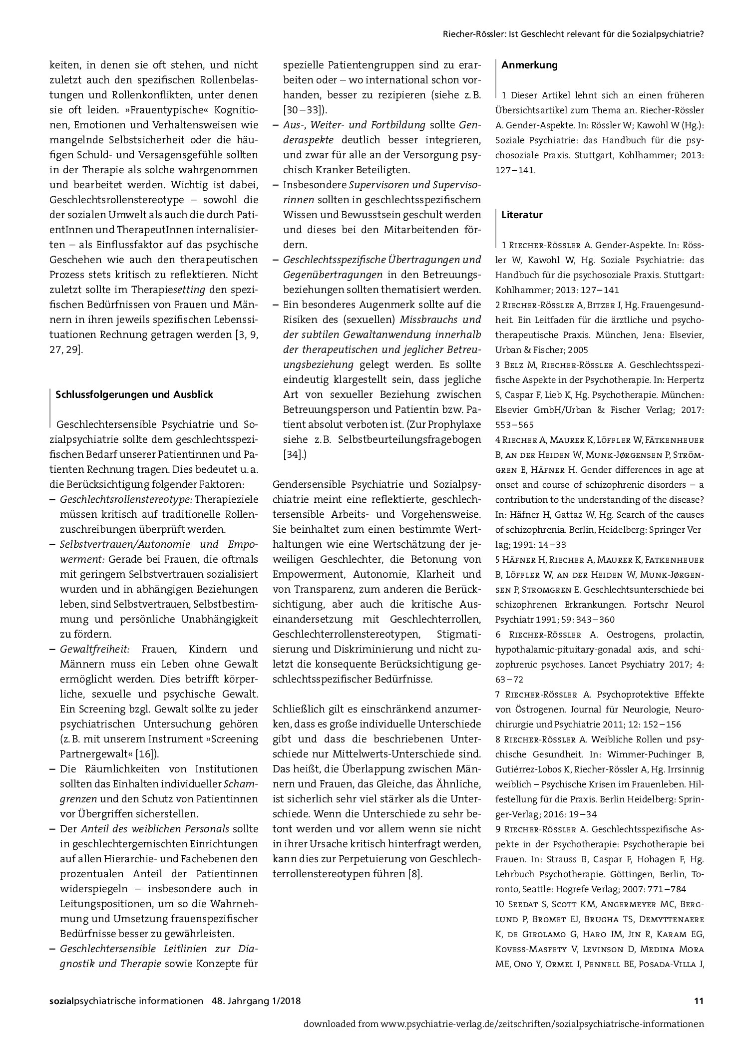Vorschauseite 3: Ist Geschlecht relevant für die Sozialpsychiatrie?