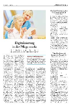 Vorschauseite 1: Digitalisierung in der Pflege stockt.