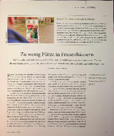 Vorschauseite 1: Zu wenig Plätze in Frauenhäusern