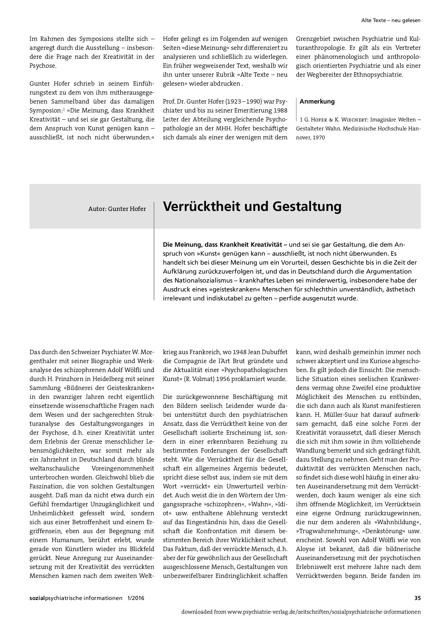 Vorschauseite 1: Verrücktheit und Gestaltung
