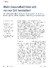 Vorschauseite 1: Mehr Gesundheit lässt sich nur vor Ort herstellen!