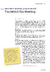 Vorschauseite 1: New-Work-Kolumne „Schichtwechsel“ Frischekick fürs Meeting