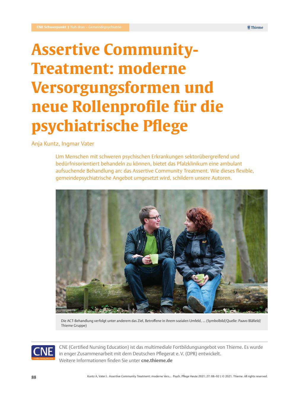 Vorschauseite 1: Assertive Community Treatment: moderne Versorgungsformen und neue Rollenprofile für die psychiatrische Pflege