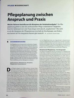 Vorschauseite 1: Pflegeplanung zwischen Anspruch und Praxis