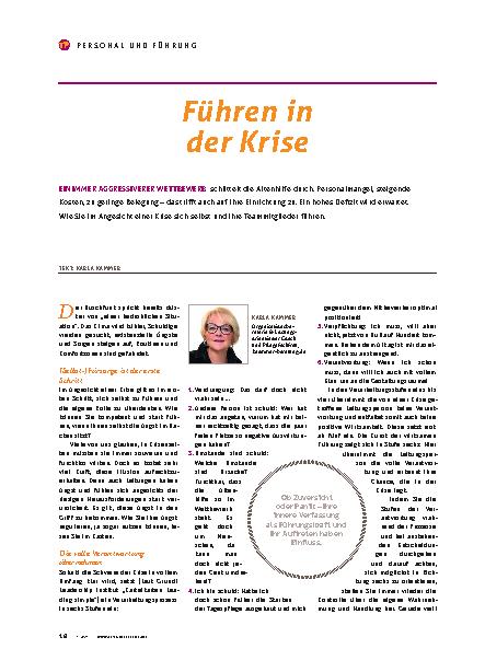 Vorschauseite 1: Führen in der Krise