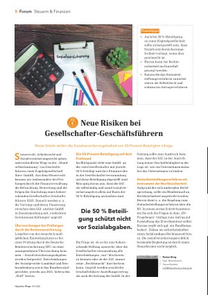 Vorschauseite 1: Neue Risiken bei Gesellschafter-Geschäftsführern