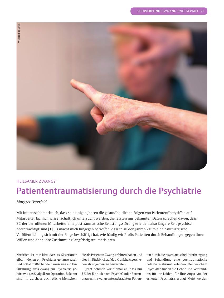 Vorschauseite 1: Patiententraumatisierung durch die Psychiatrie