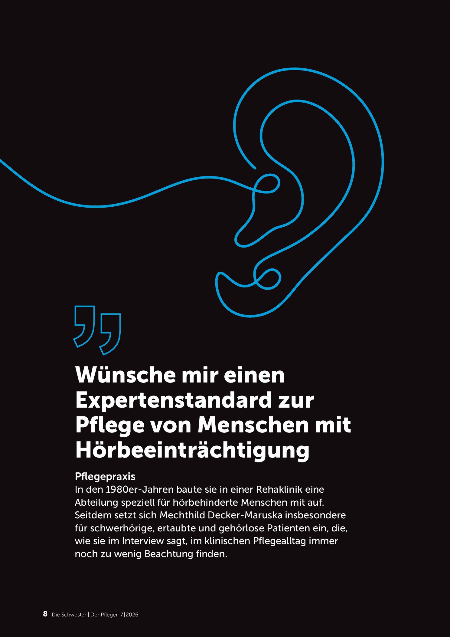 Vorschauseite 1: Wünsche mir einen Expertenstandard zur Pflege von Menschen mit Hörbeeinträchtigung