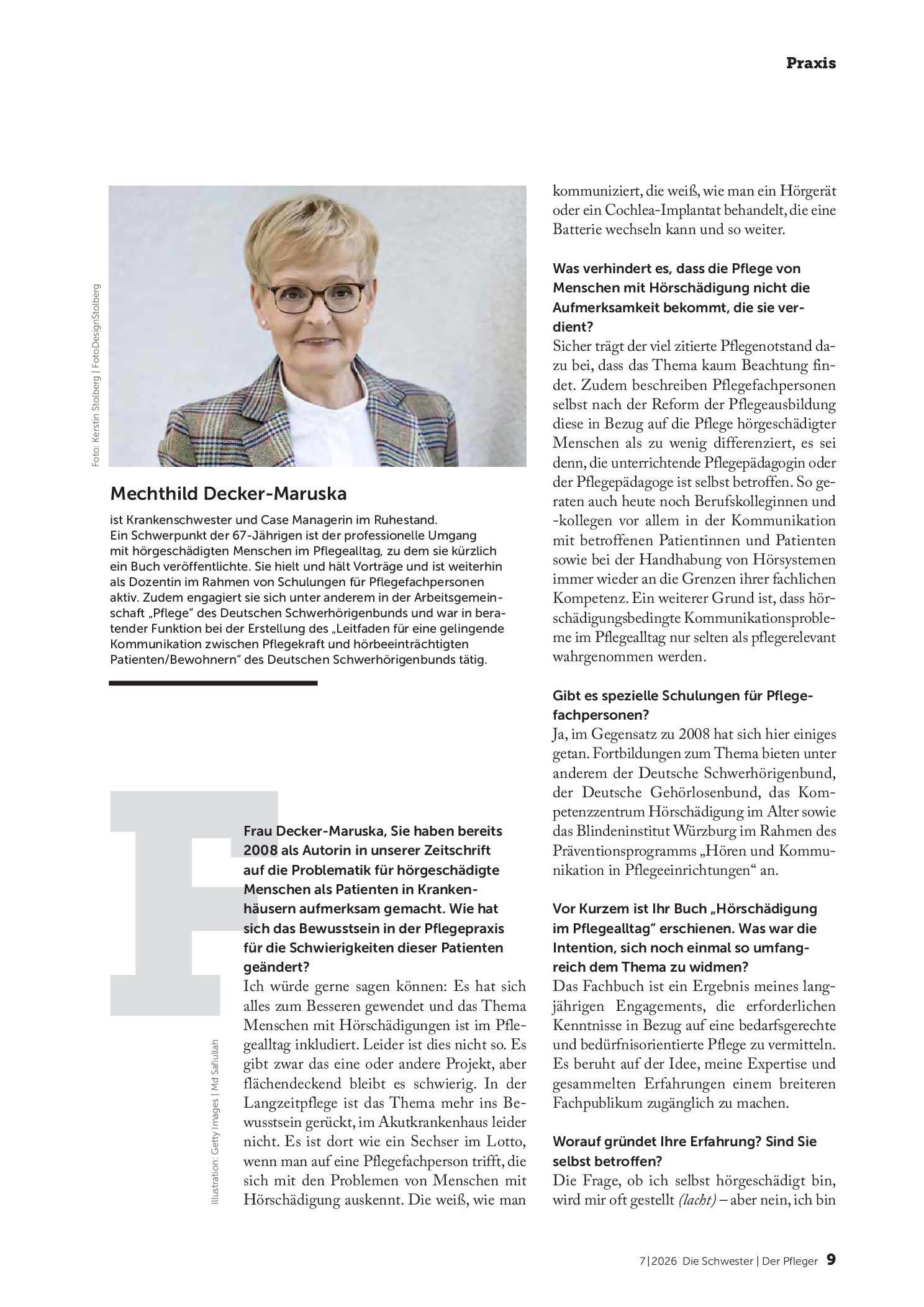 Vorschauseite 2: Wünsche mir einen Expertenstandard zur Pflege von Menschen mit Hörbeeinträchtigung