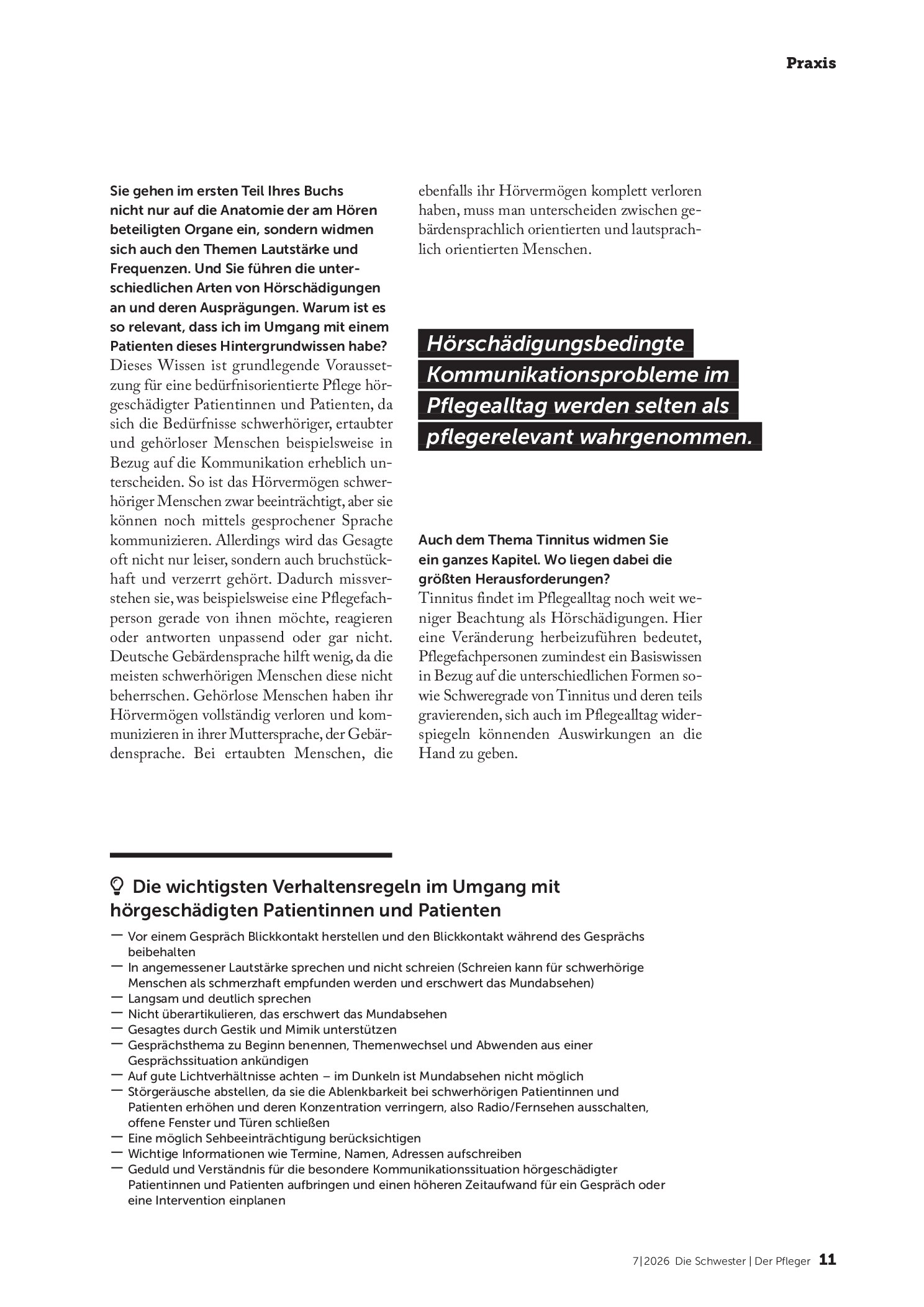 Vorschauseite 4: Wünsche mir einen Expertenstandard zur Pflege von Menschen mit Hörbeeinträchtigung