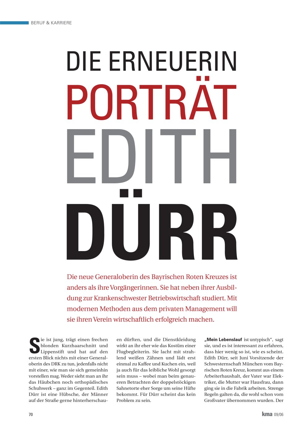 Vorschauseite 1: Porträt Edith Dürr