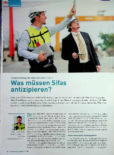 Vorschauseite 1: Verantwortung im Arbeitsschutz - Teil 2 Was müssen Sifas antizipieren?