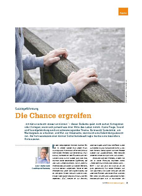 Vorschauseite 1: Suizidgefährdung Die Chance ergreifen