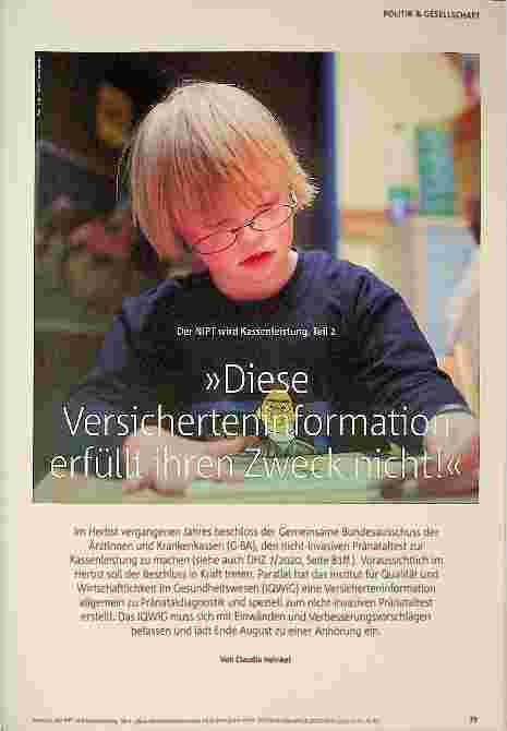 Vorschauseite 1: "Diese Versicherteninformation erfüllt ihren Zweck nicht!"