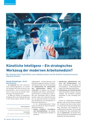 Vorschauseite 1: Künstliche Intelligenz – Ein strategisches Werkzeug der modernen Arbeitsmedizin?