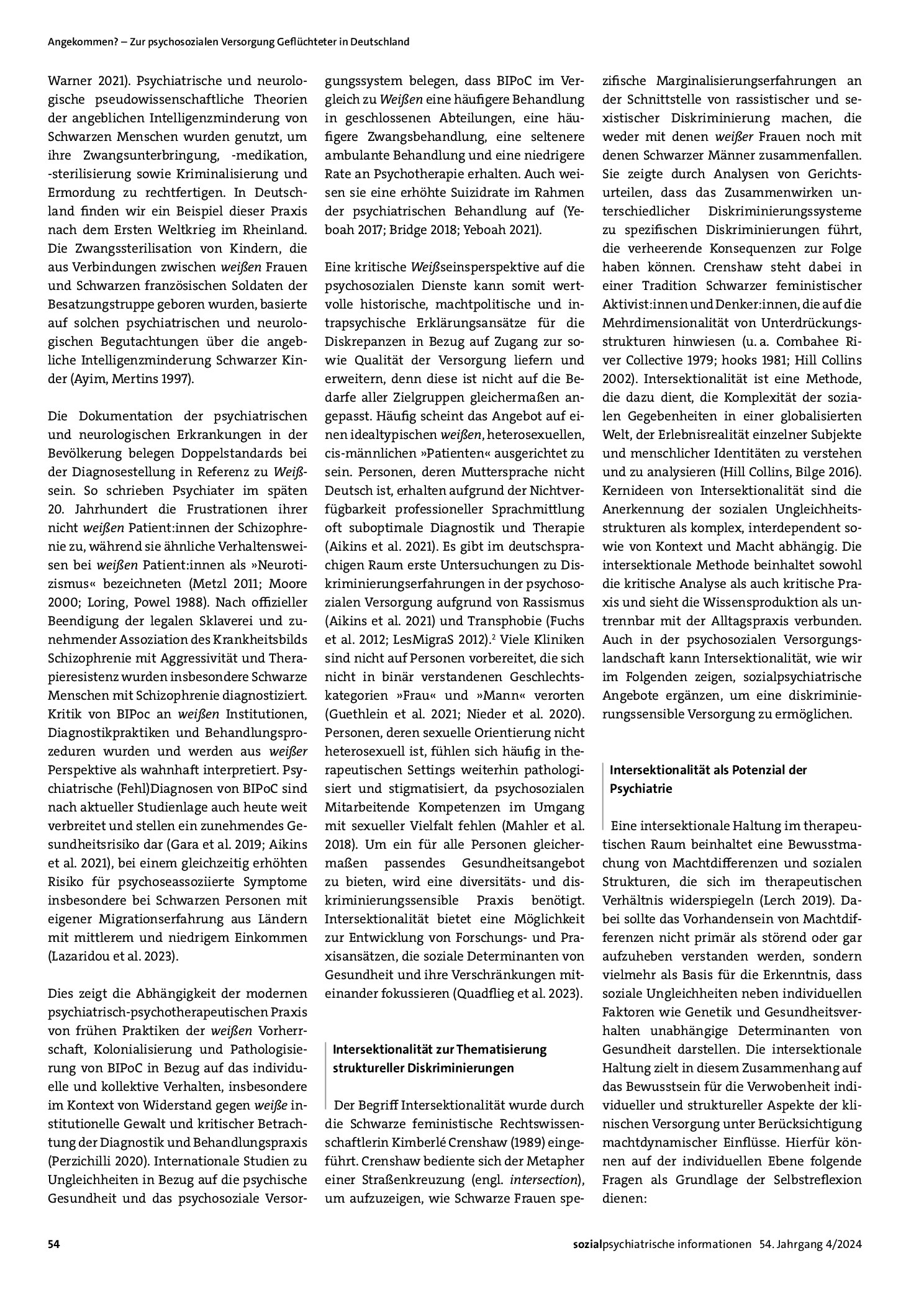 Vorschauseite 3: Diversität in der sozialpsychiatrischen Versorgungslandschaft. Intersektionalität als Tool der klinischen Praxis