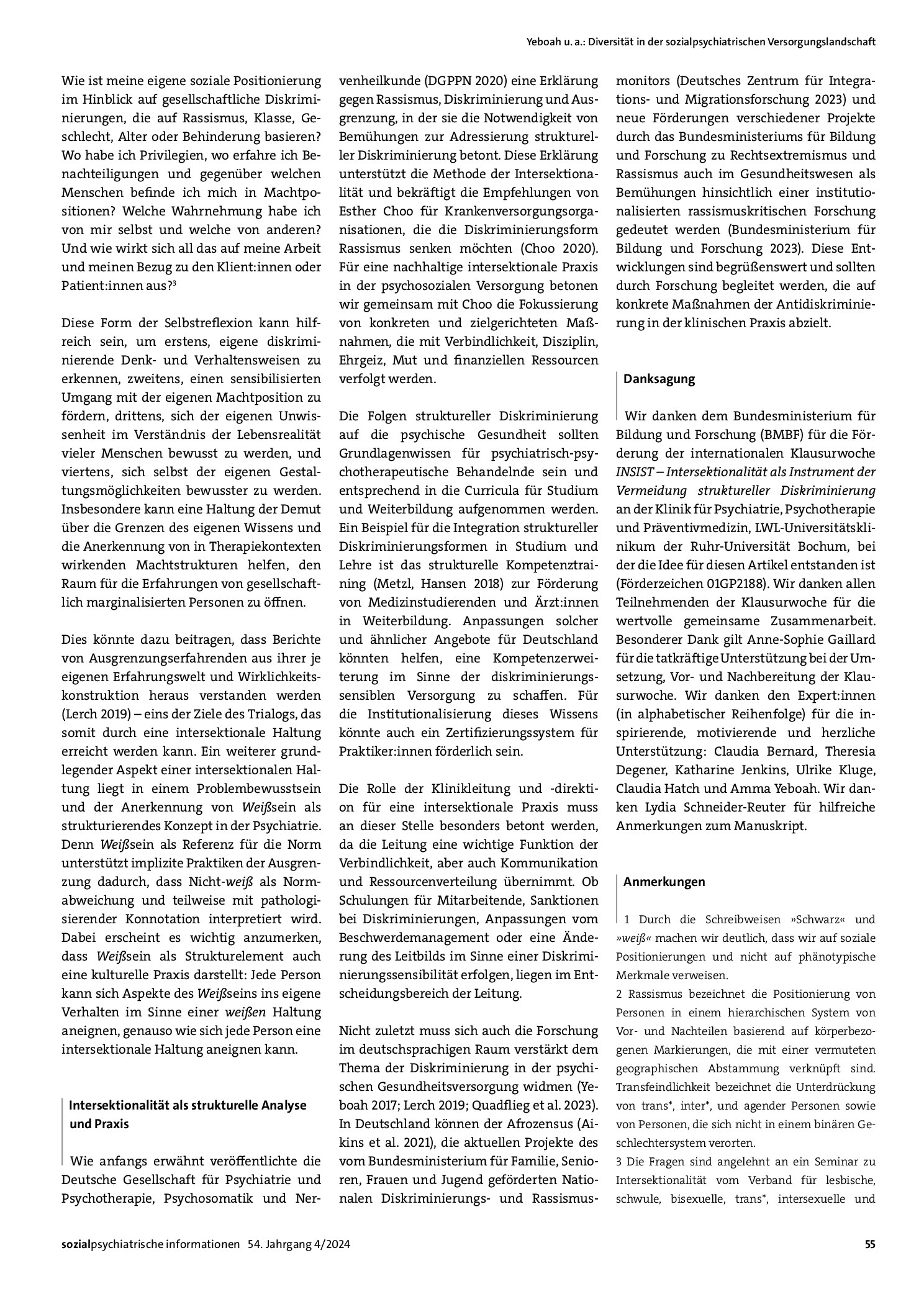Vorschauseite 4: Diversität in der sozialpsychiatrischen Versorgungslandschaft. Intersektionalität als Tool der klinischen Praxis