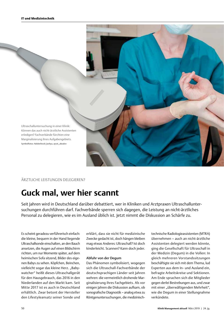 Vorschauseite 1: Ärztliche leistungen Delegieren? Guck mal, wer hier scannt