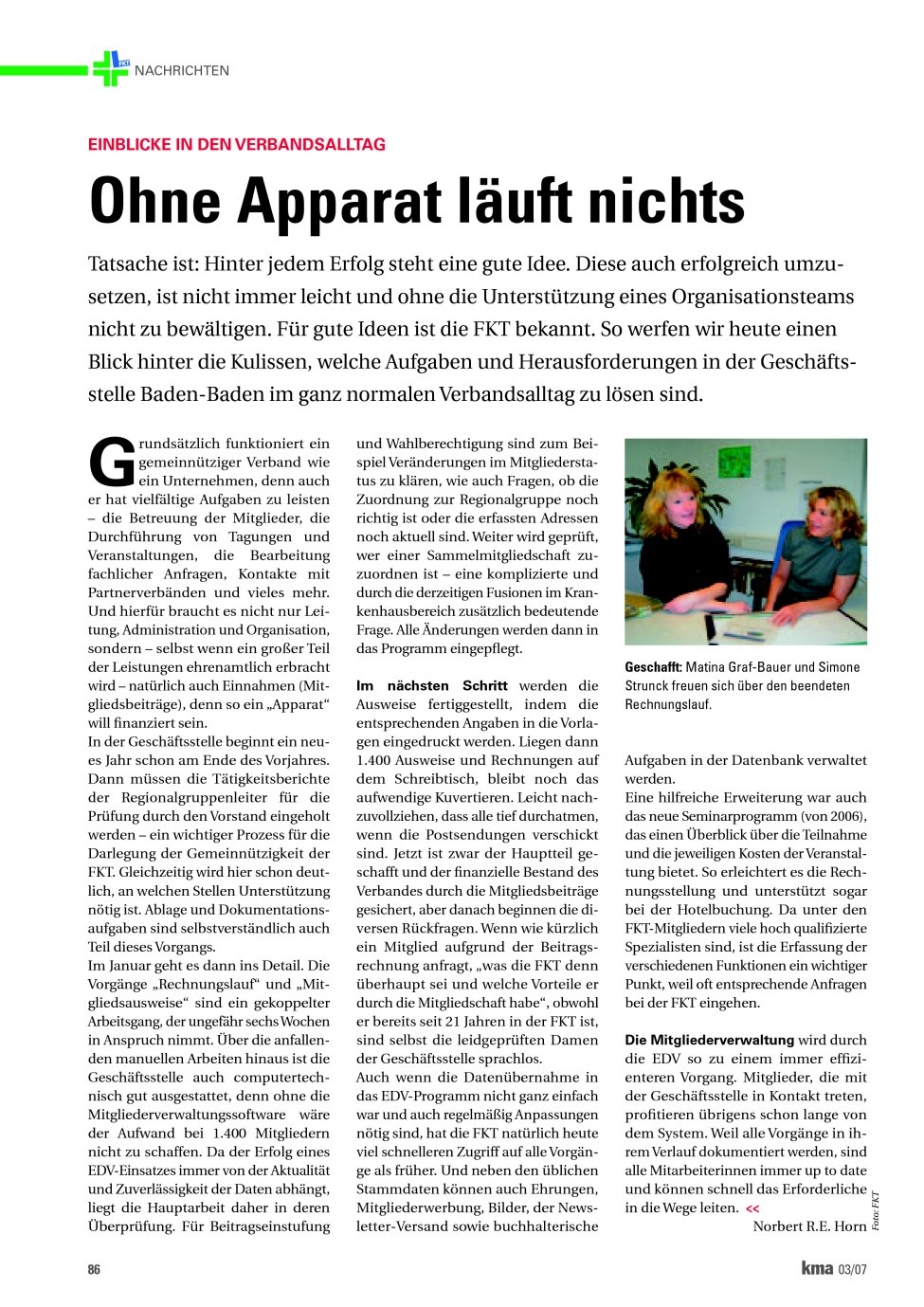 Vorschauseite 1: Ohne Apparat läuft nichts