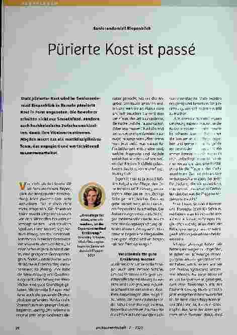 Vorschauseite 1: Pürierte Kost ist passé.