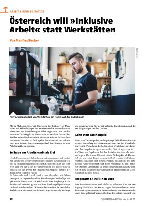 Vorschauseite 1: Österreich will »Inklusive Arbeit« statt Werkstätten