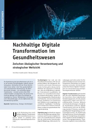 Vorschauseite 1: Nachhaltige Digitale Transformation im Gesundheitswesen Zwischen ökologischer Verantwortung und strategischer Weitsicht