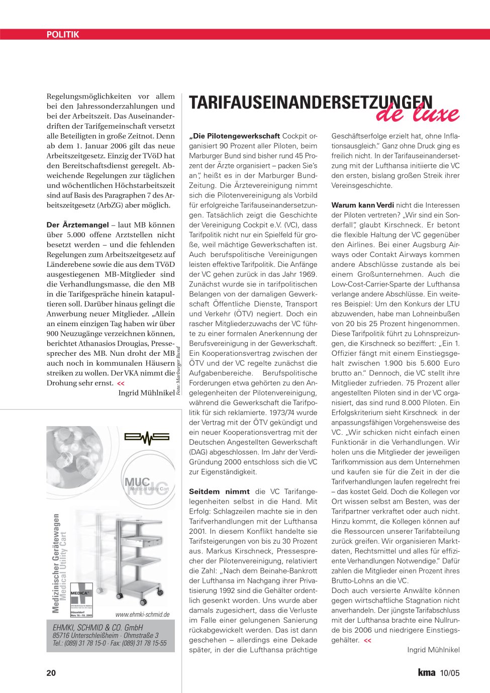 Vorschauseite 1: Tarifauseinandersetzungen de luxe