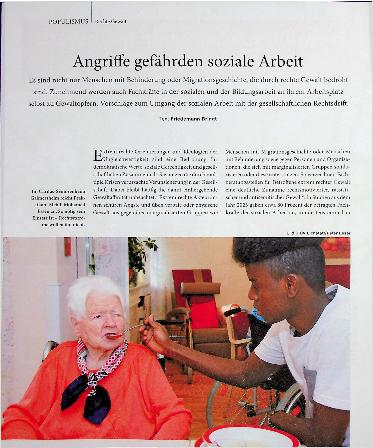 Vorschauseite 1: Angriffe gefährden soziale Arbeit