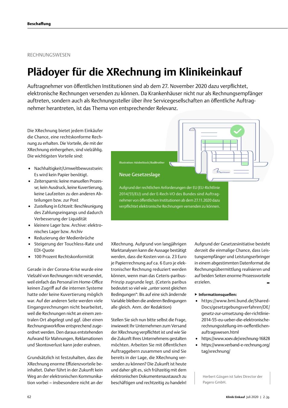 Vorschauseite 1: Rechnungswesen: Plädoyer für die XRechnung im Klinikeinkauf