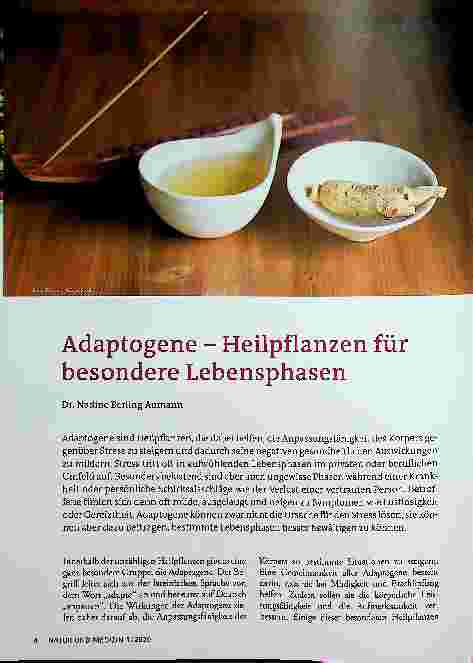 Vorschauseite 1: Adaptogene - Heilpflanzen für besondere Lebensphasen