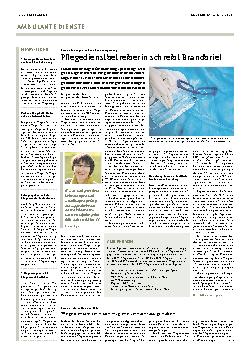 Vorschauseite 1: Pflegedienstbetreiberin schreibt Brandbrief