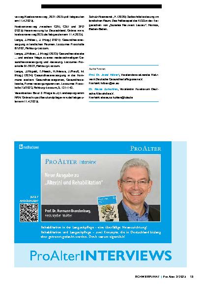 Vorschauseite 5: Gesundheitsversorgungsverbesserung und das Altern in deutschen Regionen Erlebt der regionale Ansatz ein Comeback?