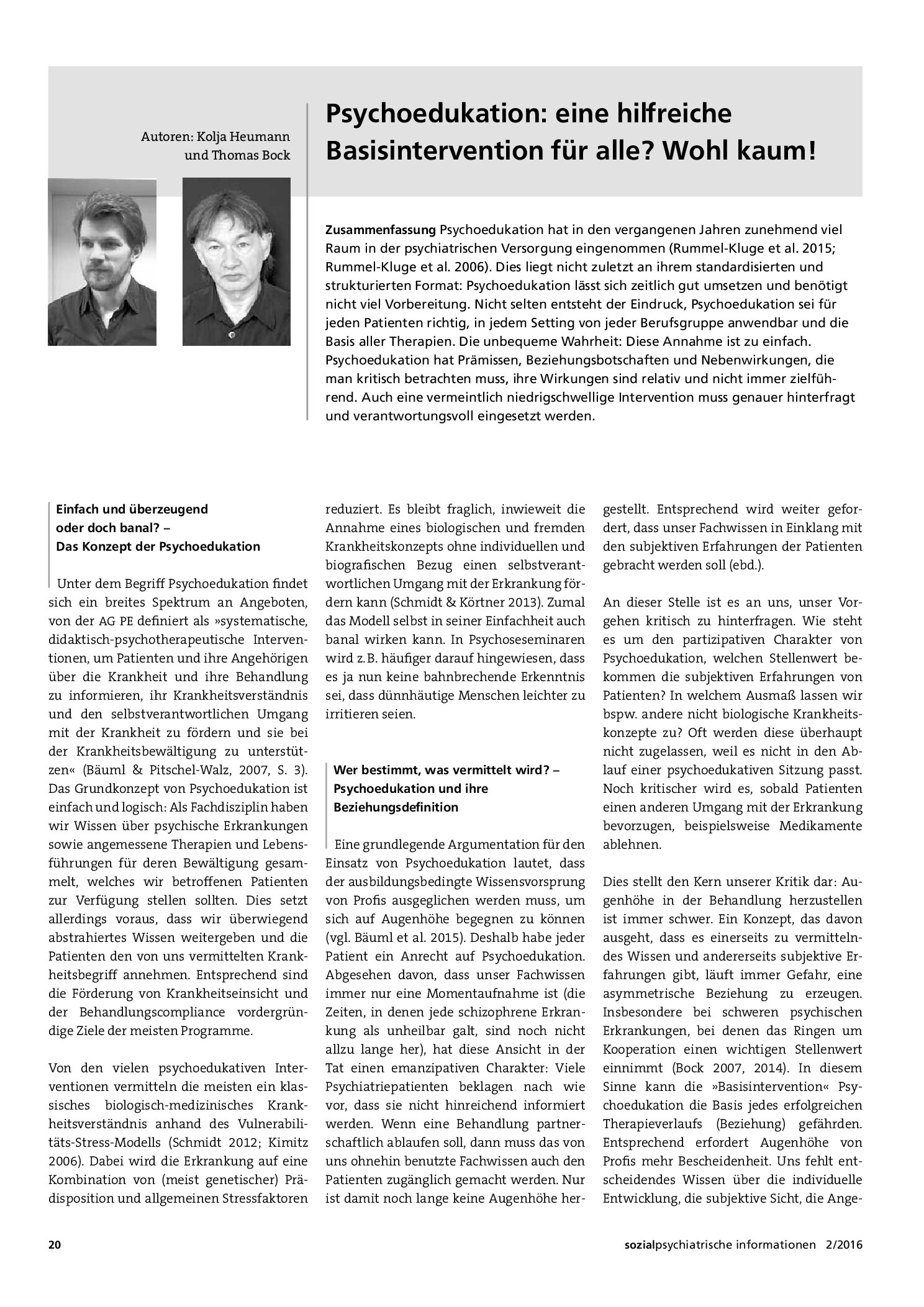Vorschauseite 1: Psychoedukation: Eine hilfreiche Basisintervention für alle? Wohl kaum!
