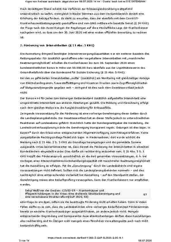 Vorschauseite 3: COVID-19 – Krankenhäuser und Pflegeeinrichtungen in der Krise: Eine drohende Strukturbereinigung und eine verschobene Strukturreform