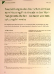 Vorschauseite 1: Empfehlungen des Deutschen Vereins zum Housing First-Ansatz in den Wohnungsnotfallhilfen - Konzept und Umsetzungshinweise